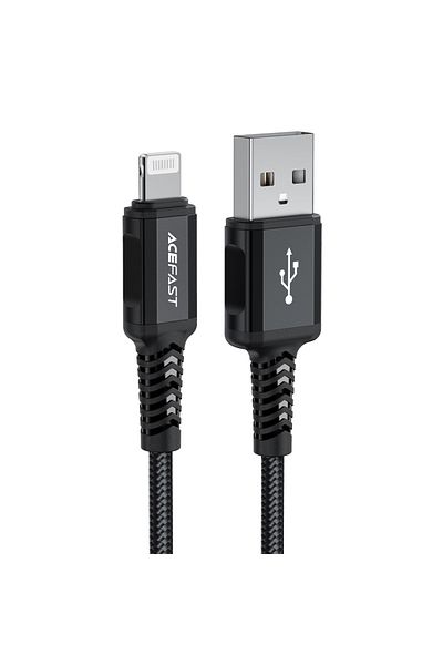 Acefast Cablu MFI pentru iPhone USB - Lightning 2.4A 1.8m Negru
