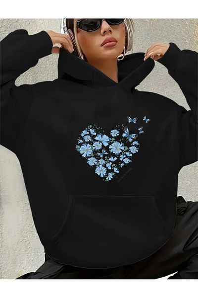 herkesemoda Hanorac imprimat cu fleece în interior