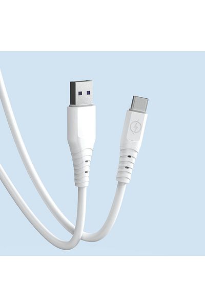DUDAO Cablu flexibil USB - USB-C 6A 1m alb