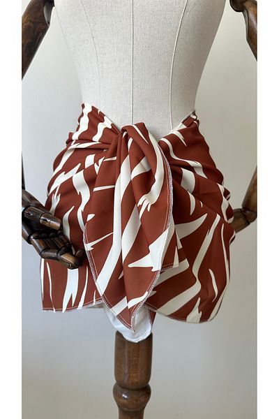Glowear Atelier Zebra Patterned Short Pareo - Beach Wear