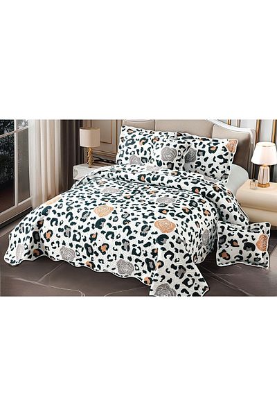 CHIRASO Set Cuvertură Bumbac Finet, Cuvertură 230x250cm, 2 Fețe Pernă 60x80cm, 2 Fețe Pernă 55x55cm
