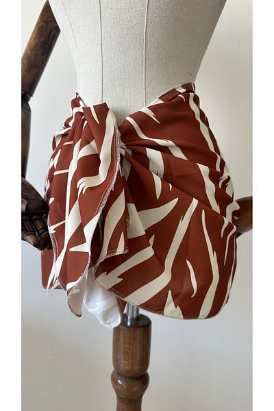 Glowear Atelier Zebra Patterned Short Pareo - Beach Wear