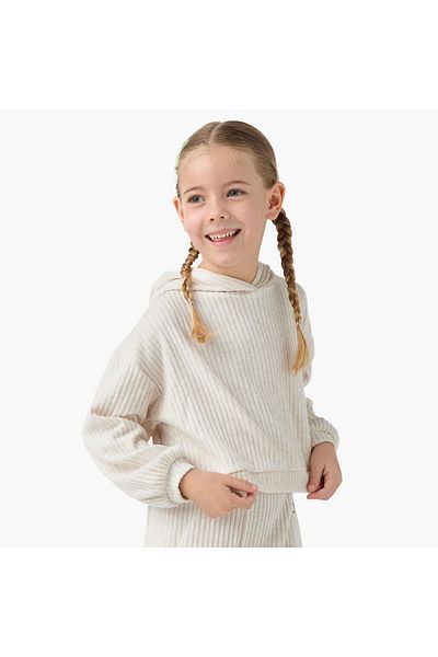 Juniors Ribbed Hooded Sweatshirt and Elasticated Pants Set