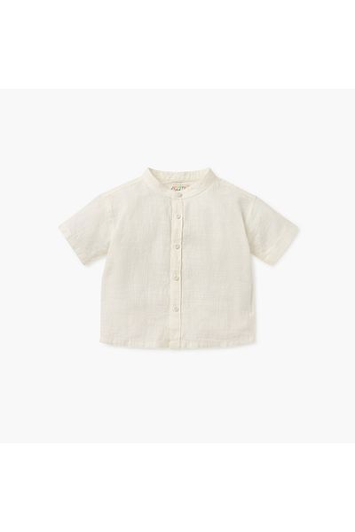 Juniors طقم قميص سادة وشورت مخطط