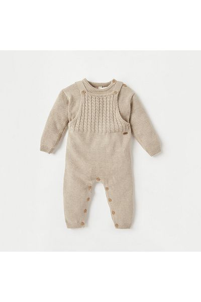 giggles Textured Sweatshirt and Dungarees Set