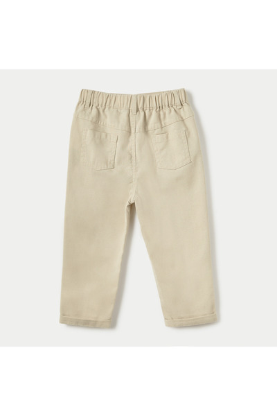 giggles Solid Pants with Pockets and Button Closure