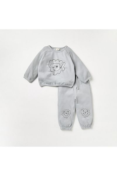 Juniors Animal Print Sweatshirt and Joggers Set