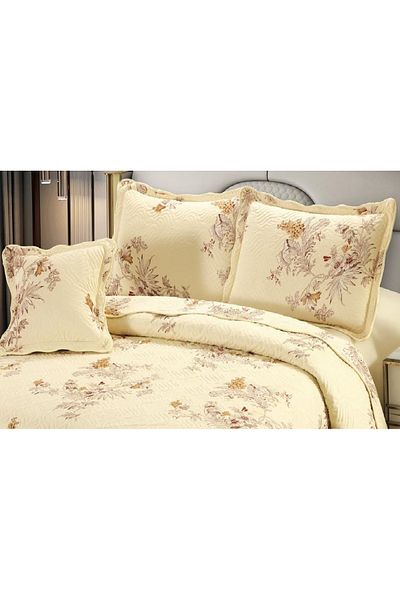 CHIRASO Set Cuvertură Bumbac Finet, Cuvertură 230x250cm, 2 Fețe Pernă 60x80cm, 2 Fețe Pernă 55x55cm