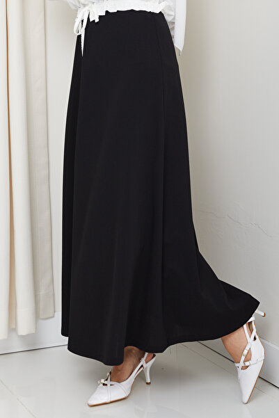 FERHEL Scuba Waist Elastic Rhat Cut Flared Hijab φούστα