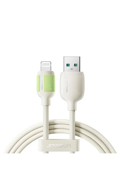 Joyroom Cablu USB-A - Lightning pentru iPhone cu capăt fluorescent 3A 2m - Bej