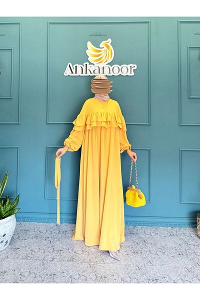 Nissra Ankanoor Φαρδύ φόρεμα με διπλό βολάν Anka255068