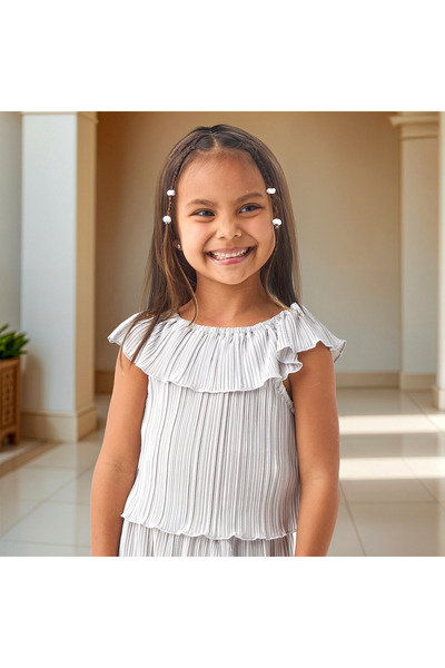 Juniors Textured Top and Wide Leg Pant Set