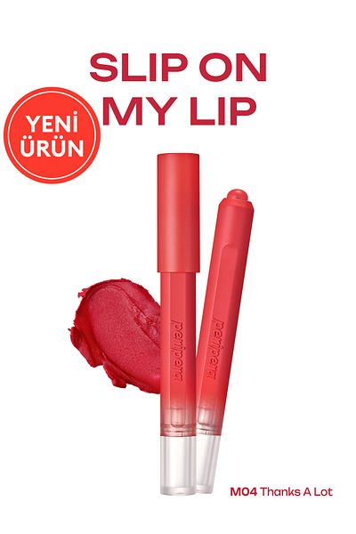 PERIPERA Lightweight Pen Lipstick Slip on My Lip with One Touch Smooth Application (M04 Thanks a Lot)
