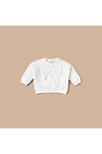 Juniors طقم تي شيرت وبنطال رياضي مزين بفيونكة