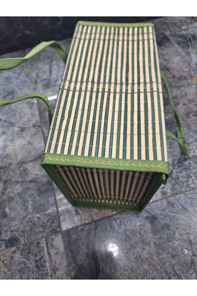 EMPA A V M 36X25X17 cm Foldable Portable Wicker Picnic Travel Bag Picnic Basket