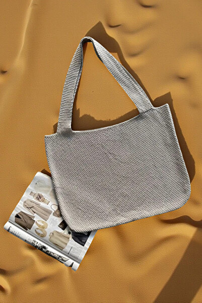 citystyle Women's Knitted Summer Knitwear Mink Beach Bag with Arm Strap 40X36