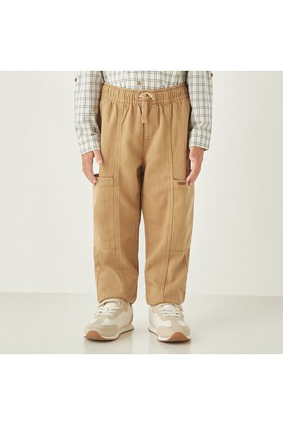 ELIGO Textured Pants with Drawstring Closure and Pockets