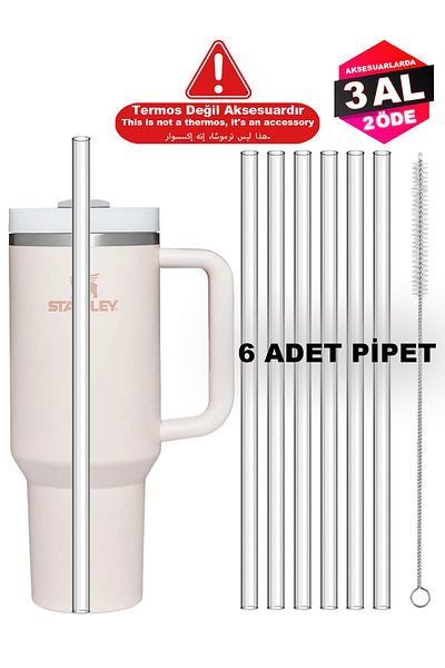 Kelira Quencher 1.18 and 0.88 Compatible 6-Piece Straw Thermos Straw – Cleaning Brush Gift