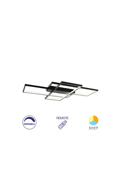 Braytron Lampă de tavan LED Nela 80W cu telecomandă IP20 neagră