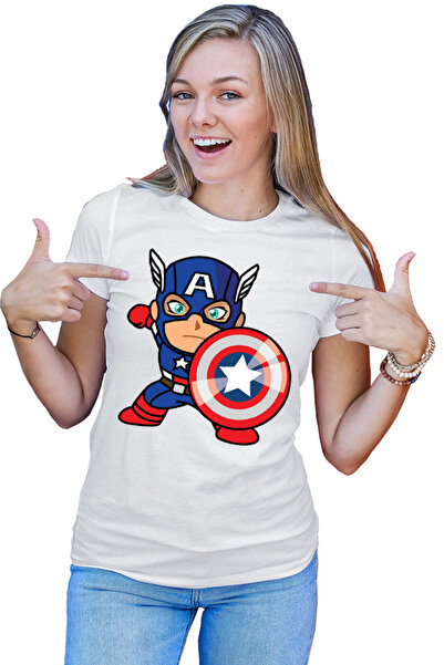 OEM Women's T-Shirt Captain America Chibi Steve Rogers Top Secret
