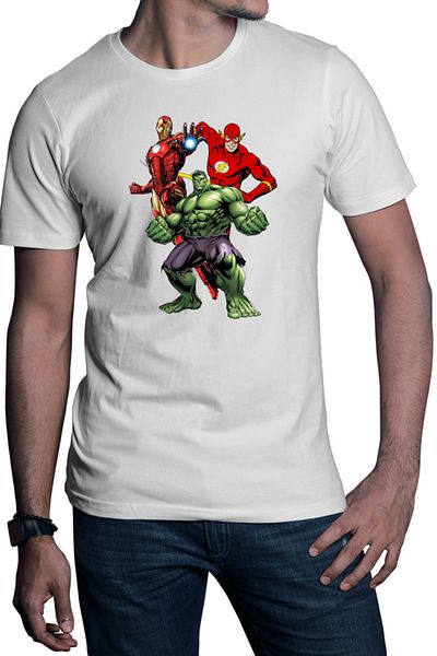 OEM Tricou barbati Ironman Hulk Flash Flying Hero Fantasy Comic Books