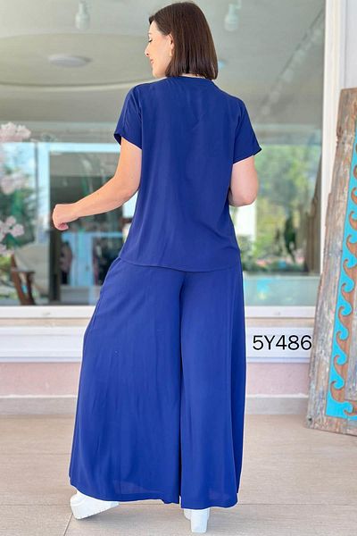 İnce Topuk Judge Collar Casual 2 Piece Set 5Y486