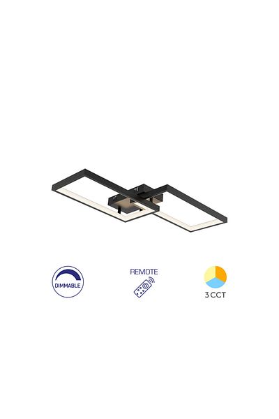 Braytron Lampă de tavan LED Nela 40W cu telecomandă IP20 neagră