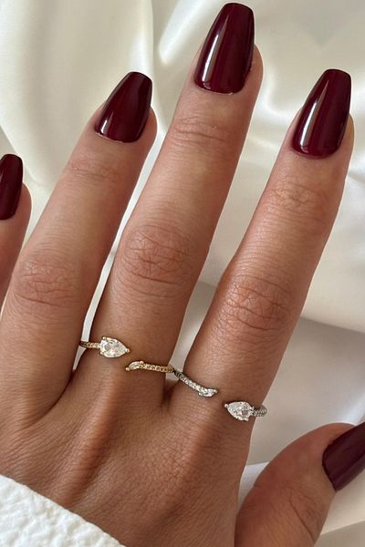 Leo'Stone Imported Series Exquisite Zircon Stone Drop Design Adjustable Women's Steel Ring