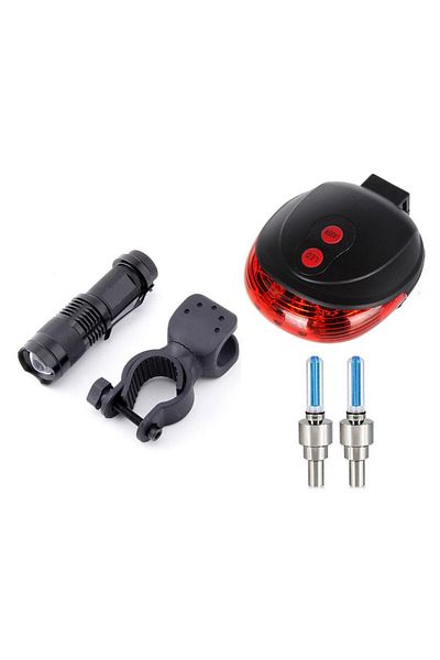 Carsons Front Light with Zoom Lens, Laser Stop 5-LED, Valve Lights, Complete Kit, Black