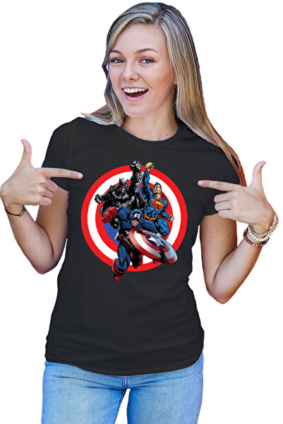 OEM Tricou Femei Captain America Superman Batman Fight Around World