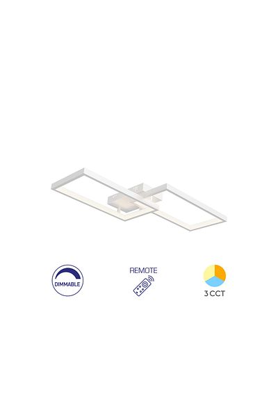 Braytron Lampă de tavan LED 40W Nela-SS1-RND cu telecomandă, albă