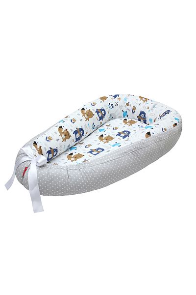 Scamp Bebe Cuib bebelusi Scamp, Premium Baby Nest, cu saltea de cocos, 100% bumbac, antialergic