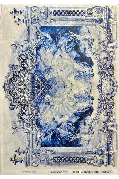 LİNEART PİRİNÇ DEKOPAJ KAĞIDI BLEU2