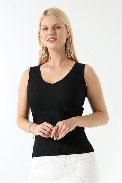 Devinka    Women's V-Neck Knitwear Blouse