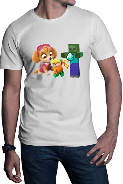 OEM Men's T-shirt Aquaman Skye Paw Patrol Zombie Minecraft