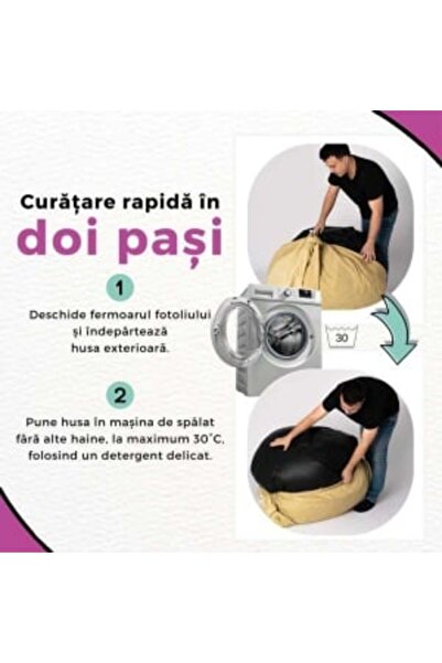 Pufrelax Fotoliu Minge Telstar XL, Material Piele ecologica - Dark Grey