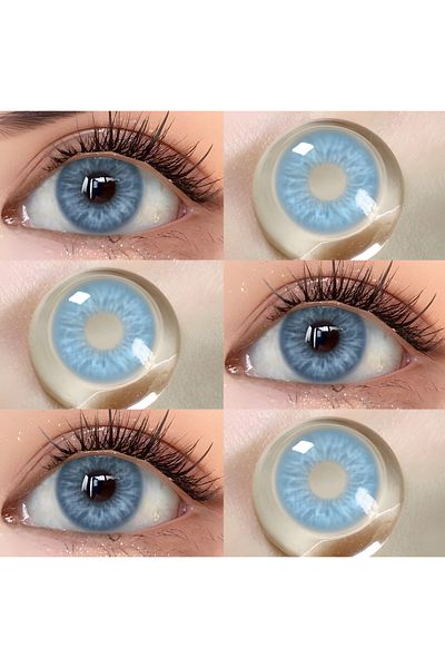 OEM Lentile de contact colorate Albastre, Sea Blue, 365 Purtari, Cosmetice, Fara dioptrii