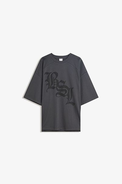 Bershka Short-sleeved mesh T-shirt