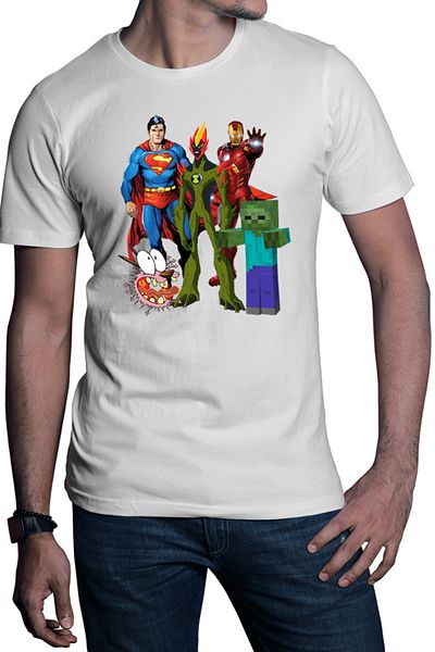 OEM Men's T-shirt Superman Minecraft Zombie Courage Ironman Ben10