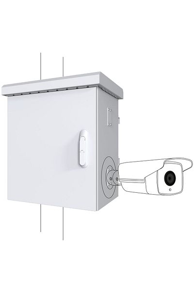 Inna marka Słupek z Szafką CCTV Lanview Maxi Classic na 4 Kamery 575 x 425 x 700 mm - Biały, RCCTV004