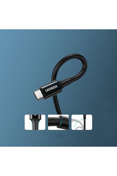 Ugreen Kabel przewód USB-C do USB-C 480Mb/s 5A 1m czarny