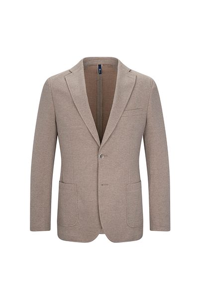 Hatemoğlu Brown Comfort Fit Mono Collar Classic Jacket