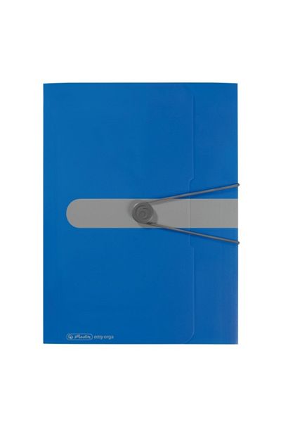 Herlitz Dosar cu elastic, format A4, cotor 30 mm, material PP, culoare albastru opac