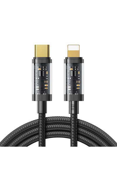 Joyroom Cablu împletit pentru iPhone USB-C - Lightning PD 20W 1.2m negru