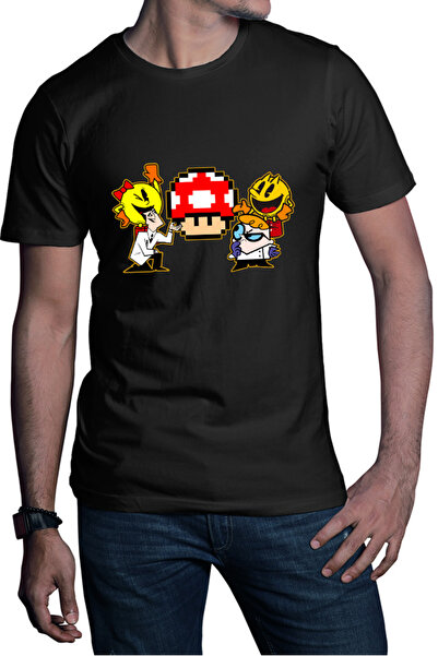 OEM Tricou barbati Pac Man Mushroom Mario Woman Dexter Powerpuff Girls