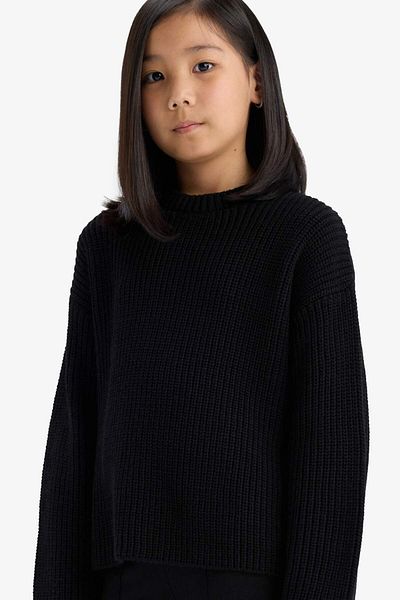 DeFacto Girls' Standard Fit Crew Neck Knitwear Sweater C6909A825Au