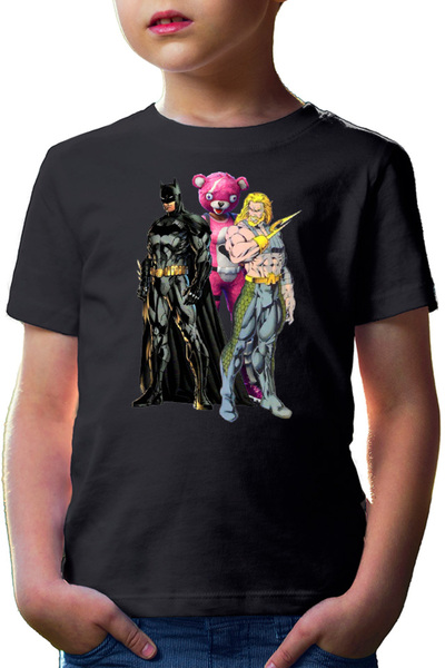 OEM Tricou copii Batman Aquaman Fortnite Pink Fluffy Skin Weapons