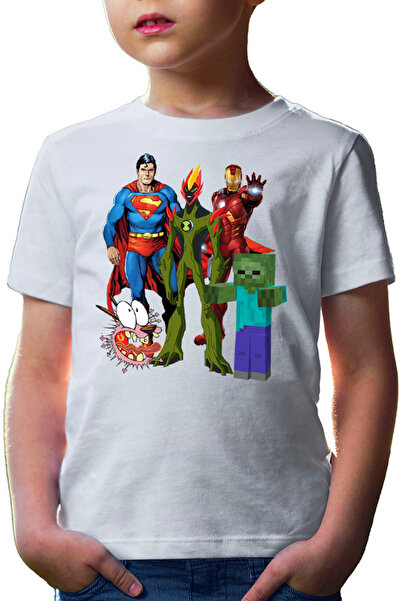 OEM Παιδικό μπλουζάκι Superman Minecraft Zombie Courage Ironman Ben10