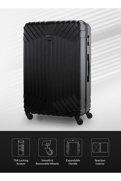 PARAJOHN Vector 28-Inch Check-in Luggage ABS Hard Shell Suitcase with 360° Spinner Wheels & Lock