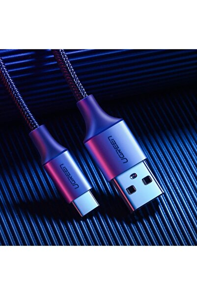 Ugreen Cablu USB împletit puternic - USB-C QC 3.0 3A 2m gri
